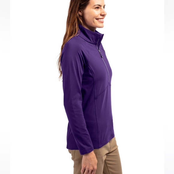 Cutter & Buck Adapt Recycled Half Zip Pullover size small college purple - Picture 5 of 9